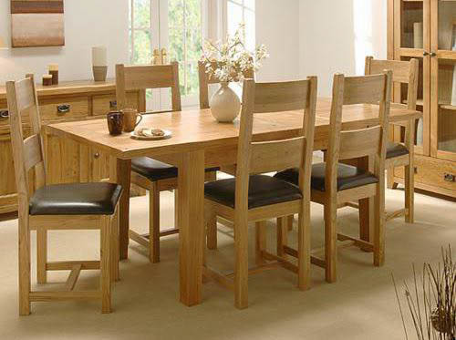 Mẫu ghế bàn ăn 6 ghế gỗ sồi tự nhiên