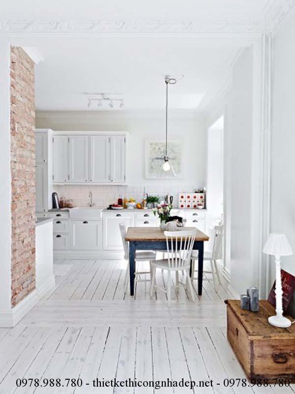 Thiết kế nội thất đơn giản với phòng bếp tiện nghi và nhỏ xinh 