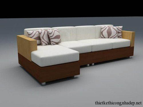 Mẫu bàn ghế sofa gỗ nỉ đẹp