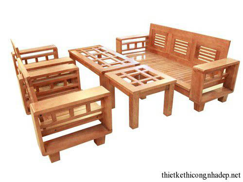 Mẫu bàn ghế sofa gỗ xoan đào đẹp