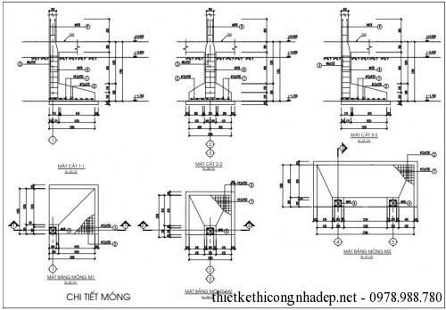 chi tiet mong nha cap 4 4x14m 500x348 - X&acirc;y nh&agrave; cấp 4 lợp m&aacute;i t&ocirc;n chỉ với 170 triệu