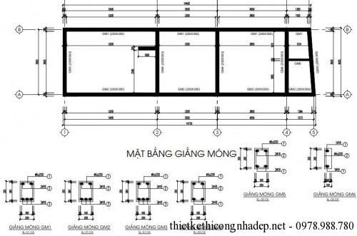 mat bang giang mong nha cap 4 4x14m 500x331 - X&acirc;y nh&agrave; cấp 4 lợp m&aacute;i t&ocirc;n chỉ với 170 triệu