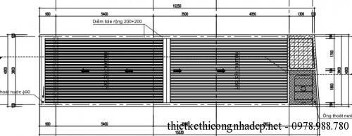 mat bang mai nha cap 4 4x14m 500x194 - X&acirc;y nh&agrave; cấp 4 lợp m&aacute;i t&ocirc;n chỉ với 170 triệu