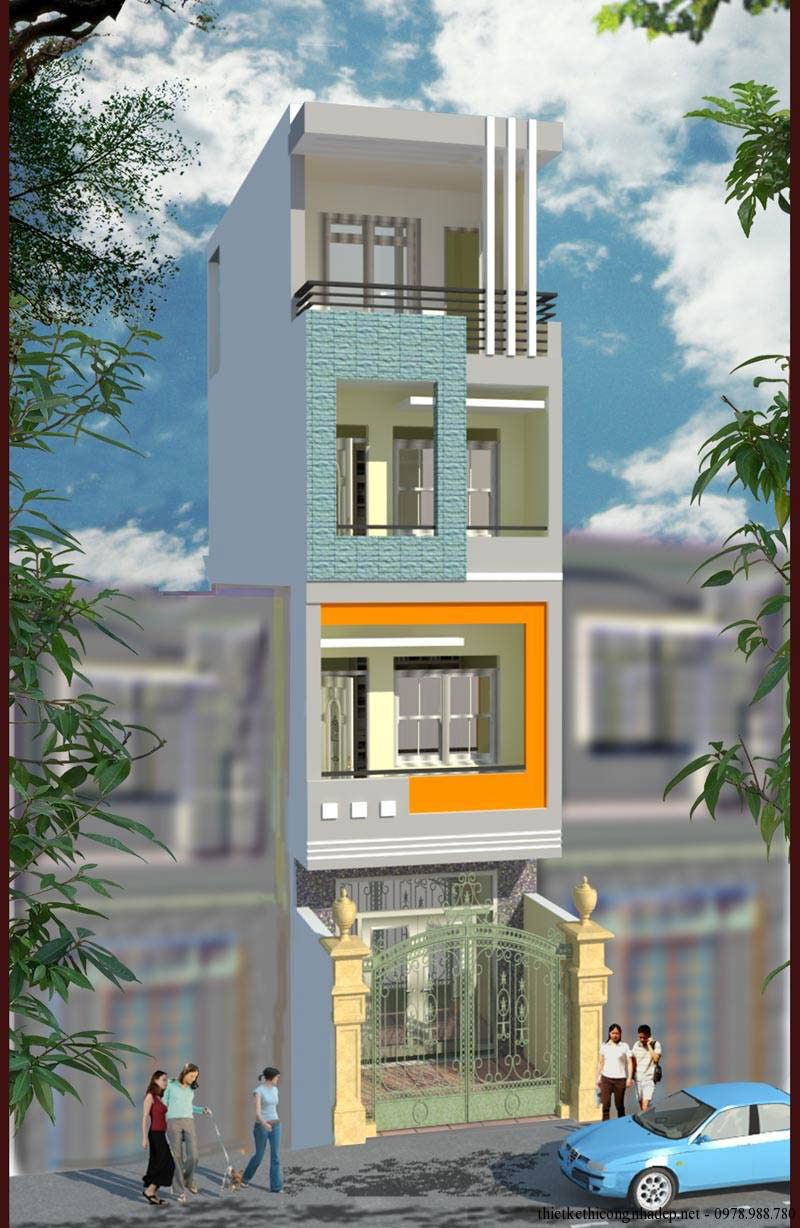 Dù diện tích nhỏ thì bạn vẫn xây dựng được 1 căn nhà phố 3 tầng hiện đại