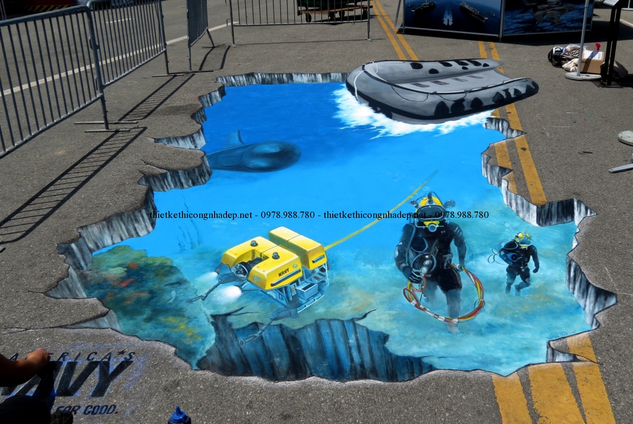 Các mẫu vẽ tranh 3D đường phố đầy nghệ thuật