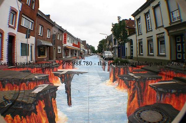 Vẽ tranh bích hoạ đường phố tại Long Biên Hà Nội  TT191LHAR  LEHAIS ART
