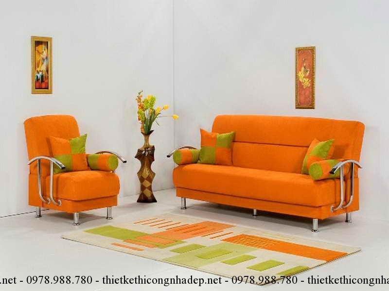 Bạn có thể chọn sofa phòng khách có màu nổi bật để làm nổi bật căn phòng