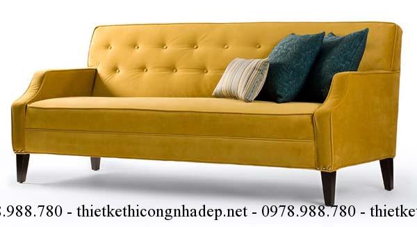 Sofa phòng khách màu vàng sẽ tăng tài khí cho gia chủ