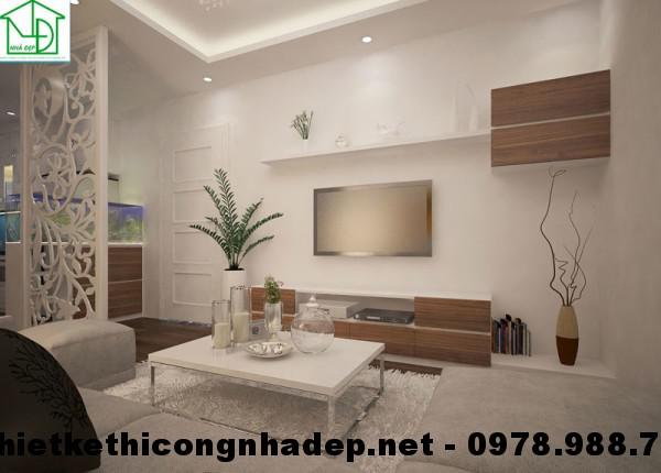 Phòng khách của mẫu thiết kế nội thất chung cư cao cấp HH3C Linh Đàm