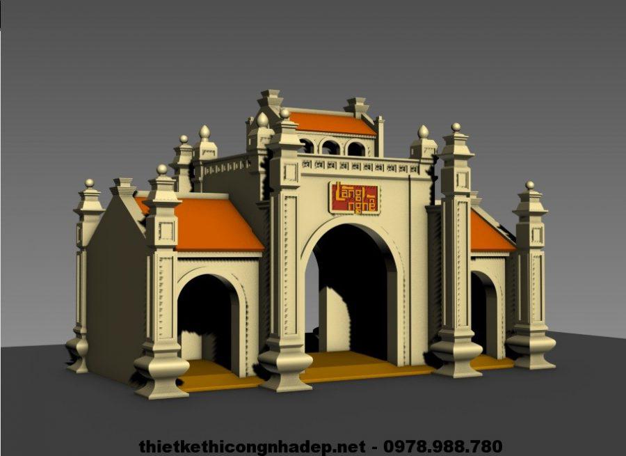 Mẫu cổng tam quan đẹp cho nhà thờ họ, đình, đền, chùa