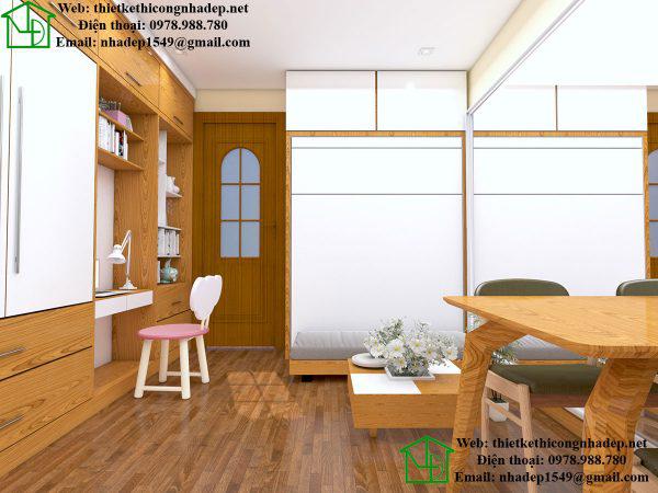 Thiết kế nội thất chung cư mini 15m2 nhỏ gọn và tiện nghi