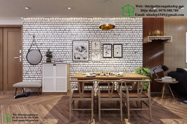 Thiết kế và thi công nội thất chung cư phòng ăn tinh tế NDNTCC10