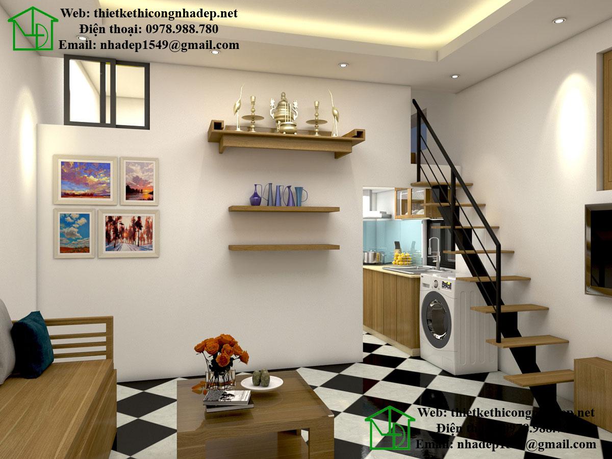 Thiết kế nội thất chung cư nhỏ 40m2 hiện đại ở Kim Mã NDNTCC9