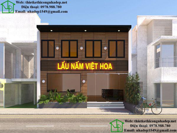 Mặt tiền nhà hàng lẩu nấm Việt Hoa NDNH1