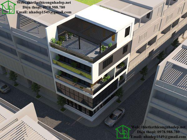 Thiết kế nhà phố 4 tầng kinh doanh NDNP4T8