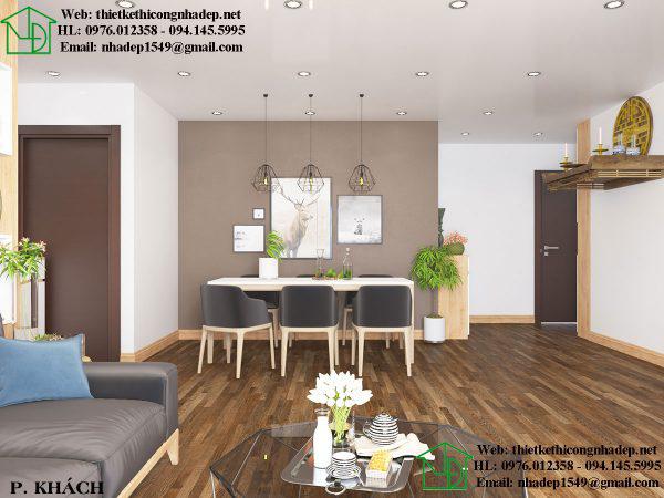 Thiết kế nội thất chung cư nhỏ với phòng khách trang nhã hiện đại