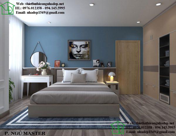 Phòng ngủ Master tiện nghi và thoải mái trong mẫu thiết kế chung cư đẹp Dream Home