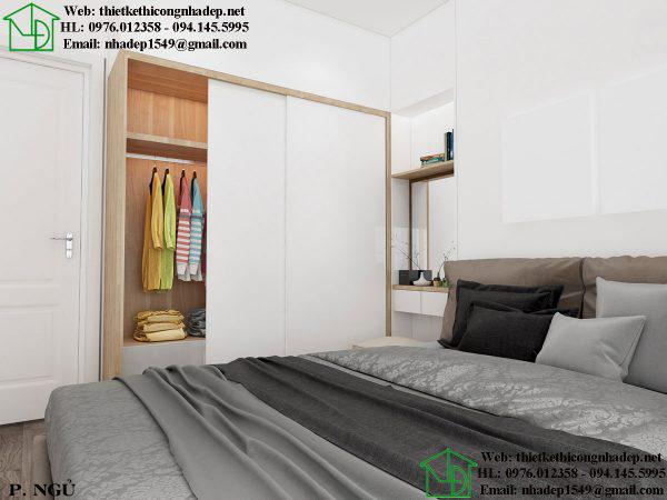 Thiết kế chung cư nhỏ với phòng ngủ đơn giản nhưng tiện nghi