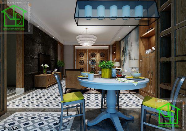 Phòng ăn của thiết kế nội thất chung cư cao cấp