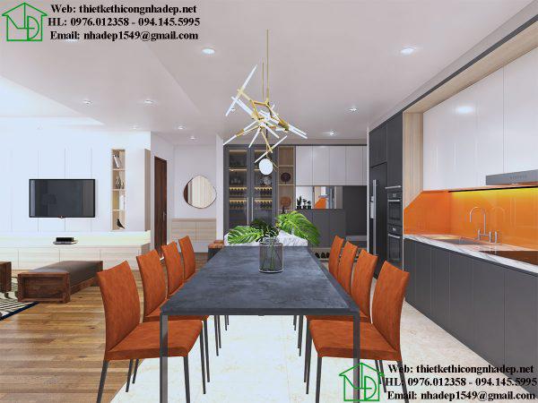 Thiết kế nội thất phòng bếp chung cư NDNTCC36