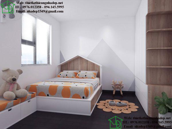 Thiết kế nội thất phòng ngủ bé gái NDNTCC39
