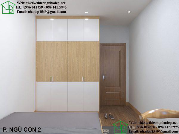 Thiết kế nội thất phòng ngủ chung cư 80m2 NDNTCC37