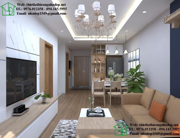 Thiết kế thi công nội thất chung cư trọn gói giá rẻ NDNTCC38