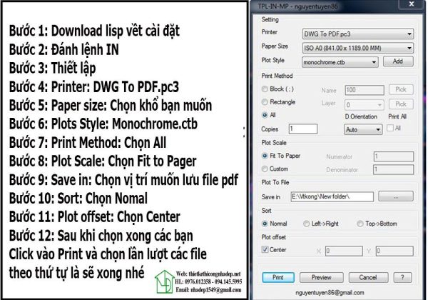 Cách xuất file cad sang pdf sản phẩm loạt