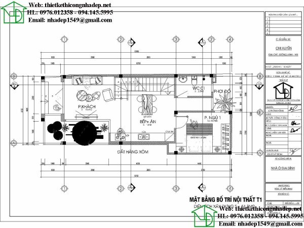 Bản vẽ mặt bằng nhà 2 tầng đơn giản.