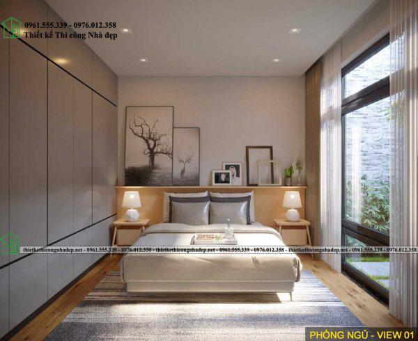 Thiết kế nội thất phòng ngủ nhà cấp 4 phong cách hiện đại sang trọng