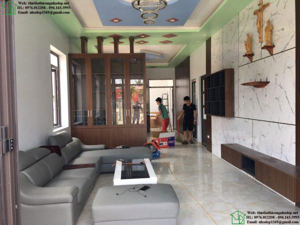 Thiết kế nội thất phòng khách nhà cấp 4 mái thái NDNC472