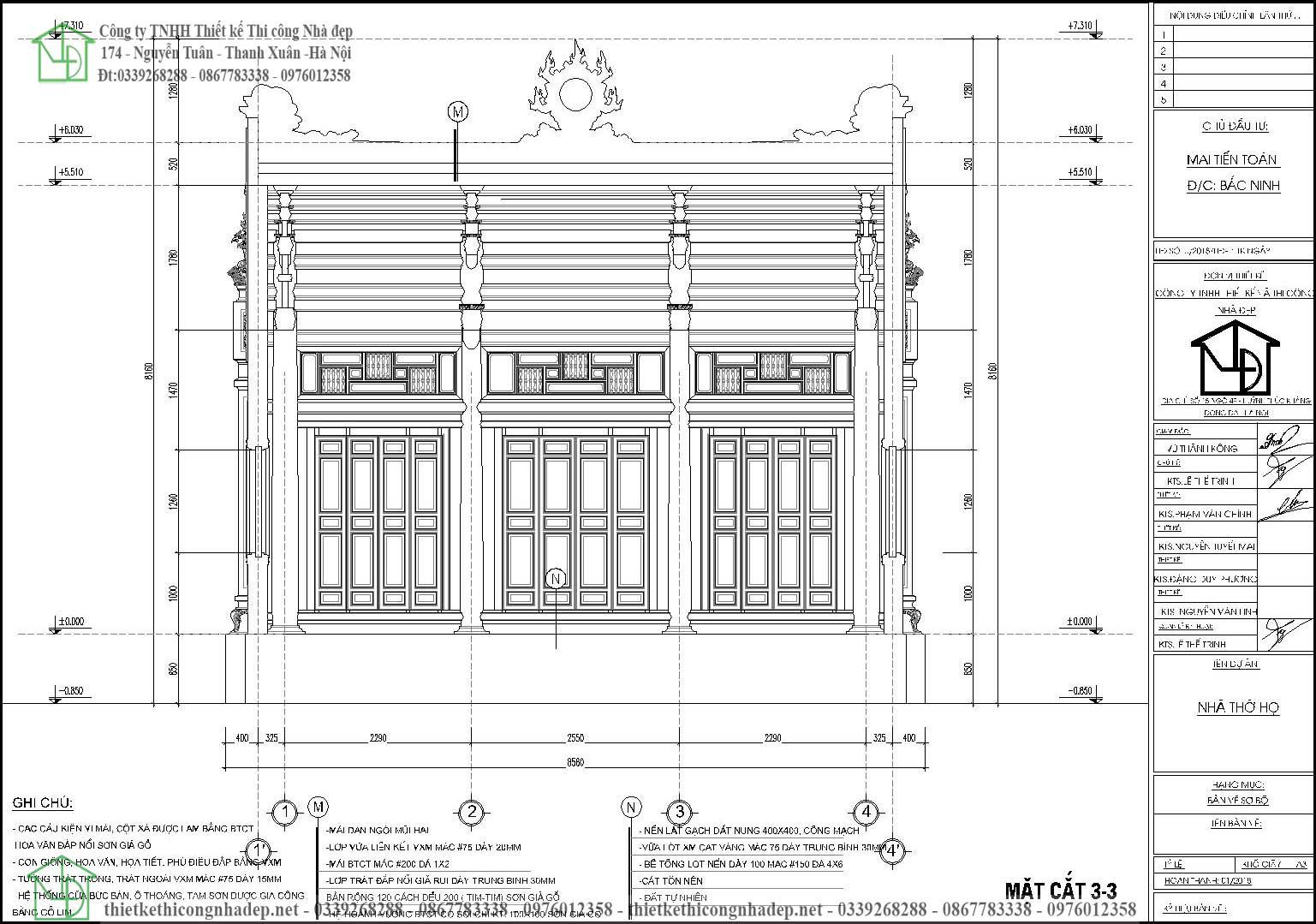 Bản vẽ thiết kế và thi công nhà thờ họ 3 gian chuẩn phong thủy TC8230721   Kiến trúc Angcovat