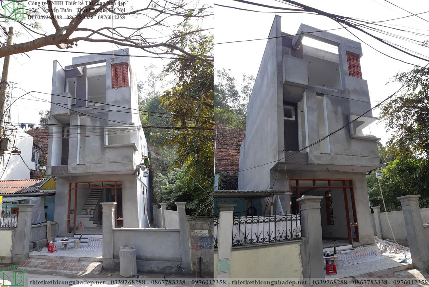 Hình ảnh thực tế mẫu nhà đẹp 3 tầng 5x11m tại Quảng Ninh NDNP3T52