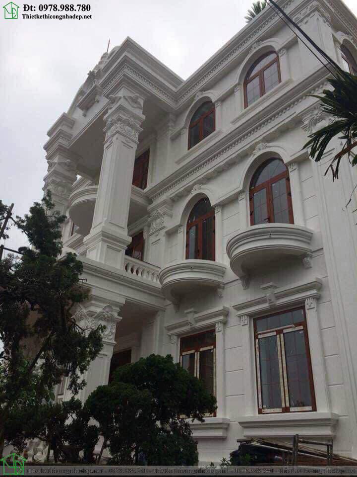 Thiết kế và thi công biệt thự 3 tầng cổ điển tại Hưng Yên NDBTCDP8