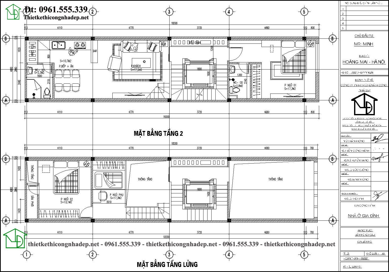 Mặt bằng tầng lửng và tầng 2 chung cư mini cho thuê NDTKCC3