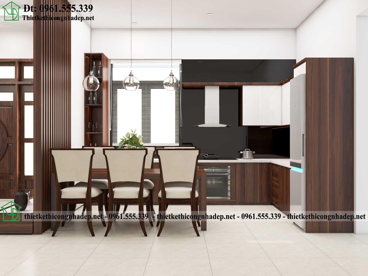 Thiết kế nội thất phòng bếp nhà cấp 4 đẹp NDNC479