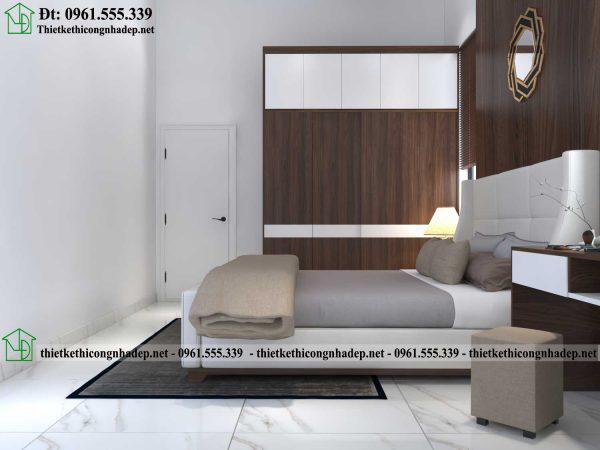Phòng ngủ Master: Thiết kế tủ quần áo gỗ công nghiệp NDNC472