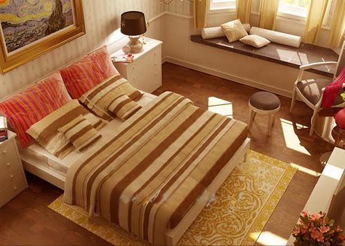 Phòng ngủ phong cách cổ điển trong mẫu thiết kế nội thất biệt thự