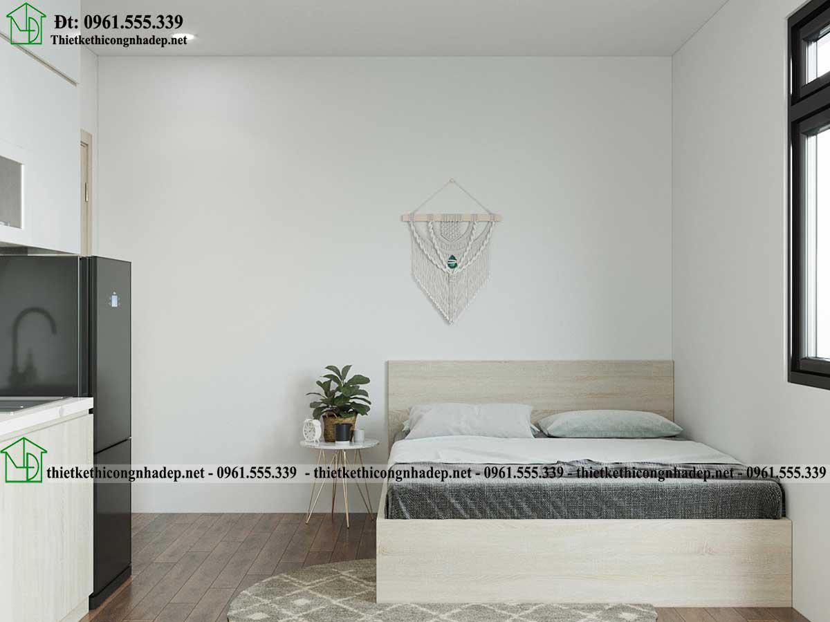 Thiết kế giường ngủ đơn giản căn hộ chung cư số 4 NDTKCC2