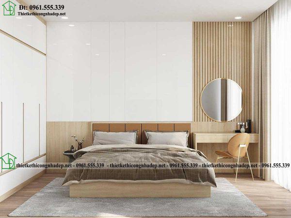 Thiết kế nội thất phòng ngủ 2 nhà phố 3 tầng hiện đại NDNP3T53