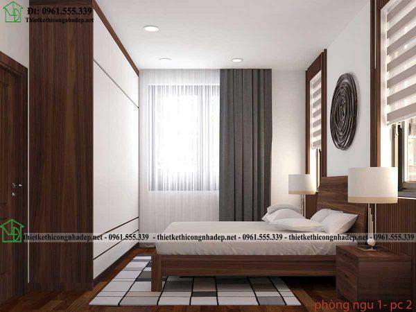 Giường ngủ và tủ quần áo gỗ công nghiệp đẹp NDBT2T83