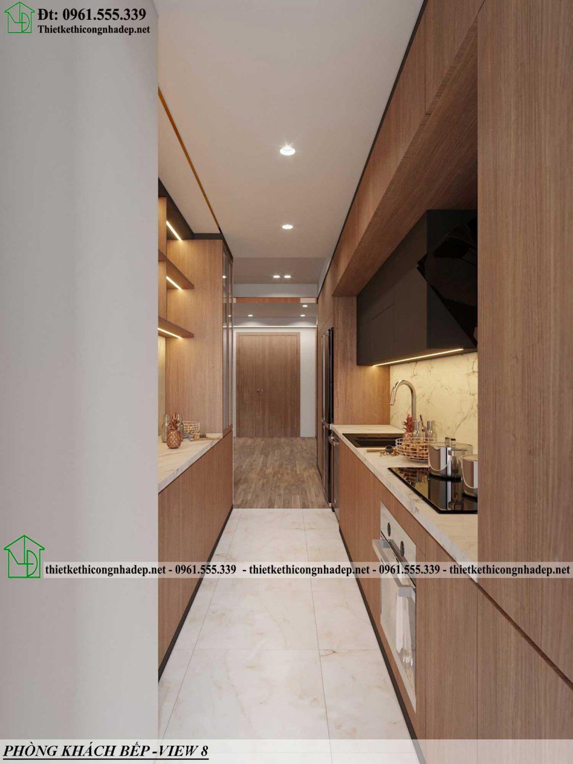 Thiết kế nội thất phòng bếp chung cư 120m2 NDCC71