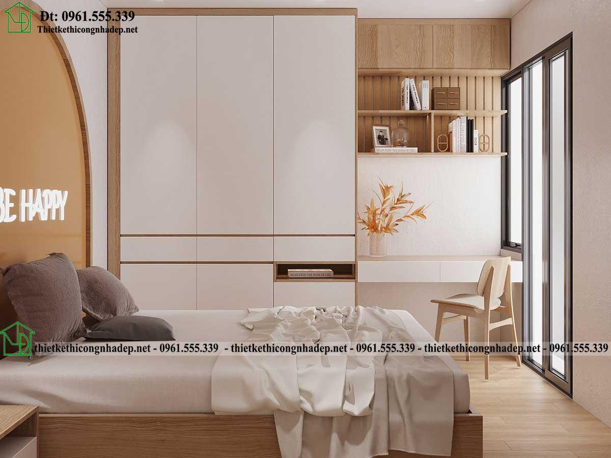 Thiết kế nội thất phòng ngủ căn hộ 2 phòng ngủ 70m2 NDCC64