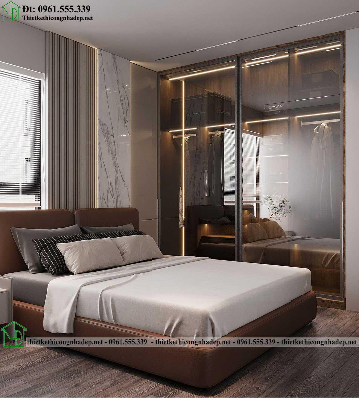 Thiết kế nội thất phòng ngủ master NDCC62