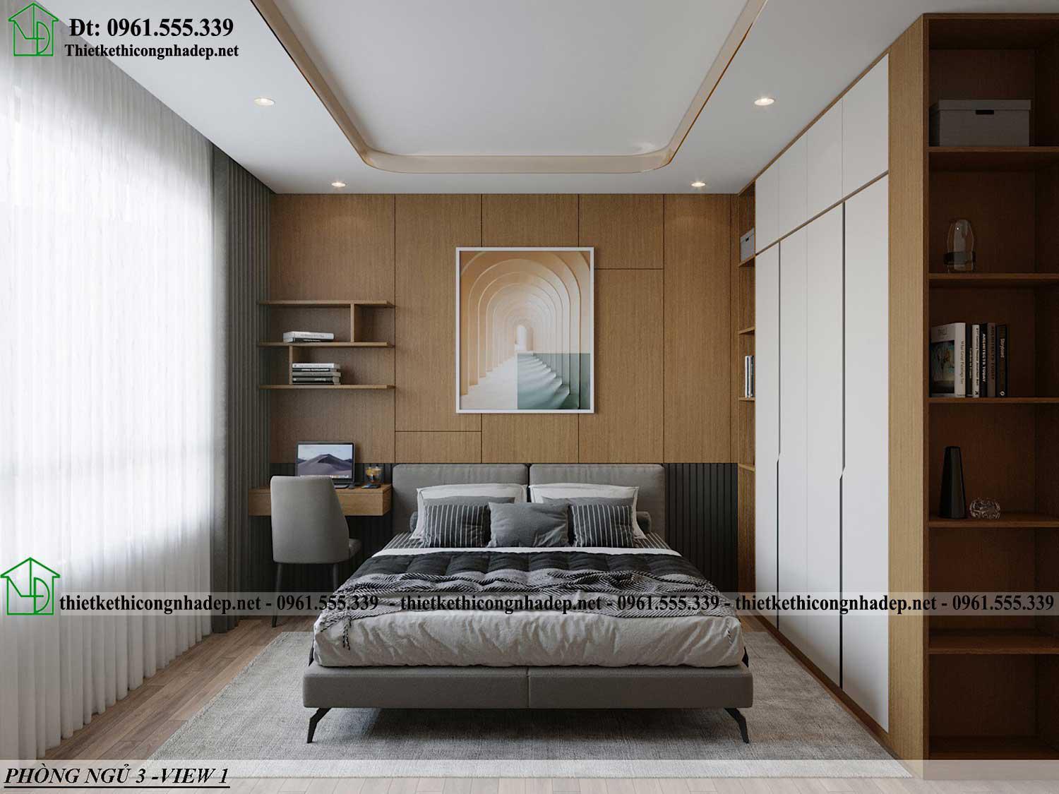 Thiết kế nội thất phòng ngủ số 3 hiện đại NDCC71