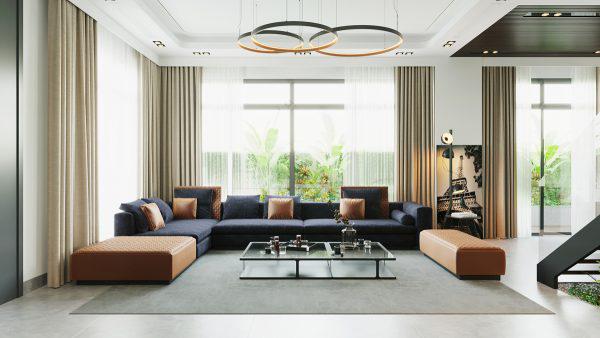 Thiết kế nội thất nhà biệt thự song lập phong cách tối giản