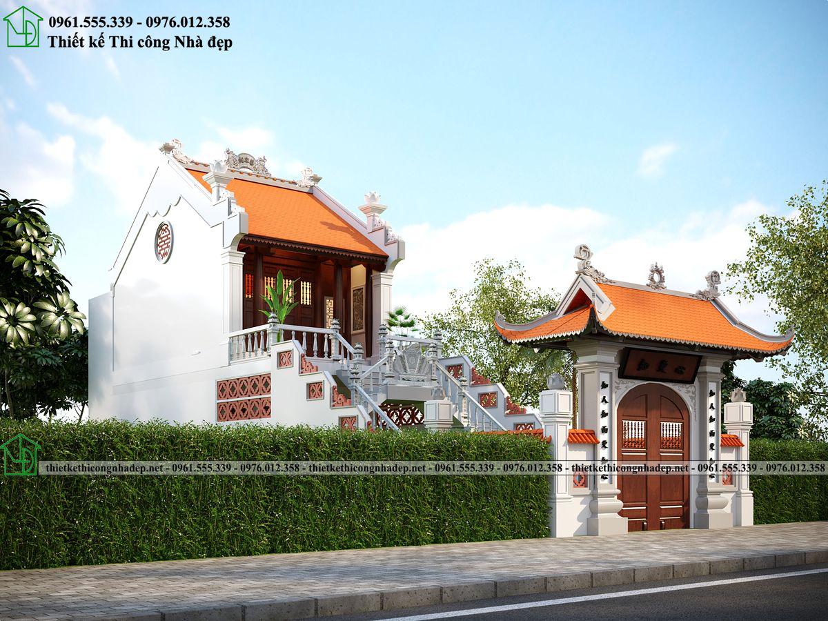 Chi tiết mái của thiết kế nhà thờ họ Phạm Công