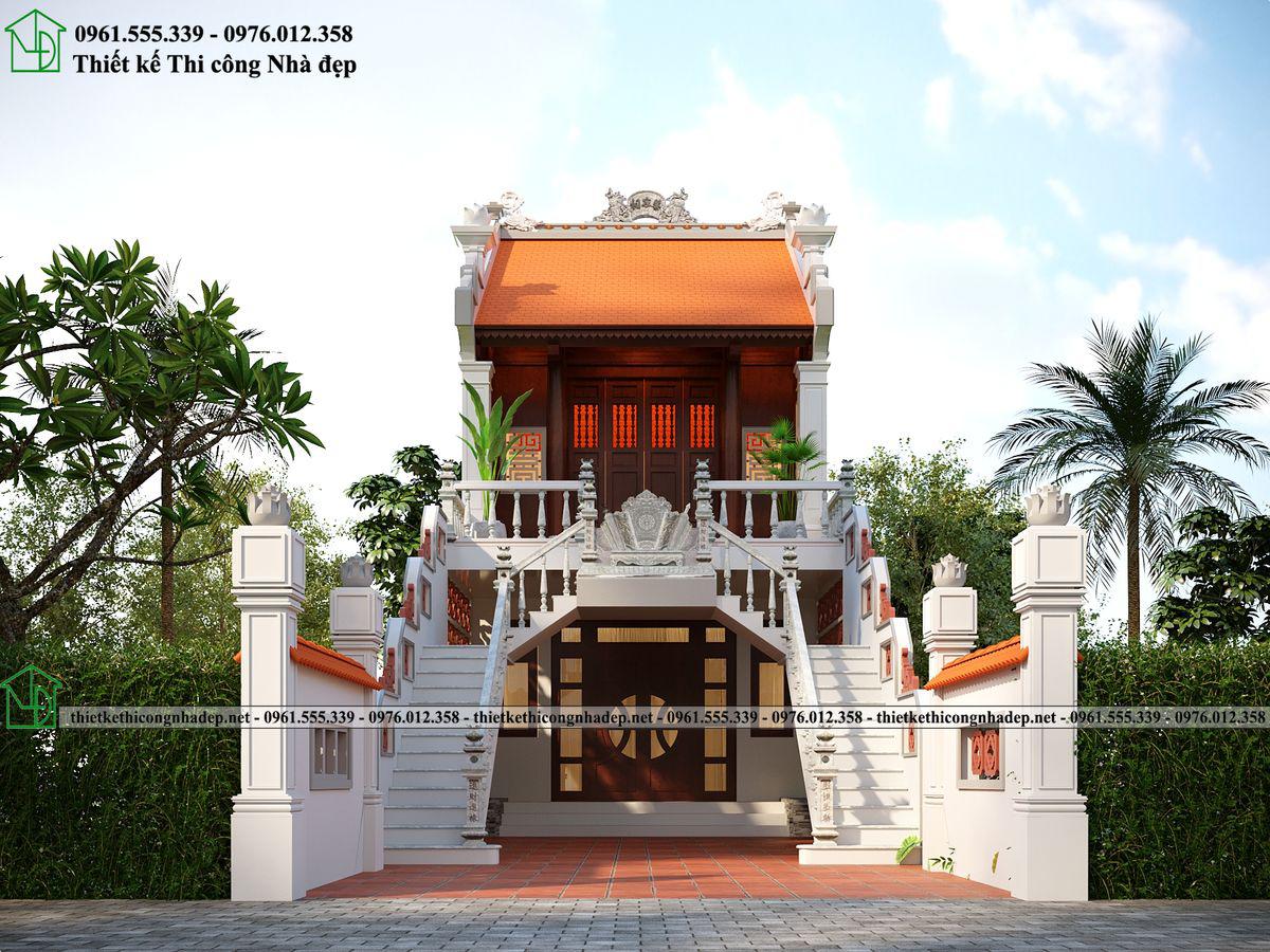 Thiết kế nhà thờ họ Phạm Công 2 tầng tại Nam Định NDNTH39