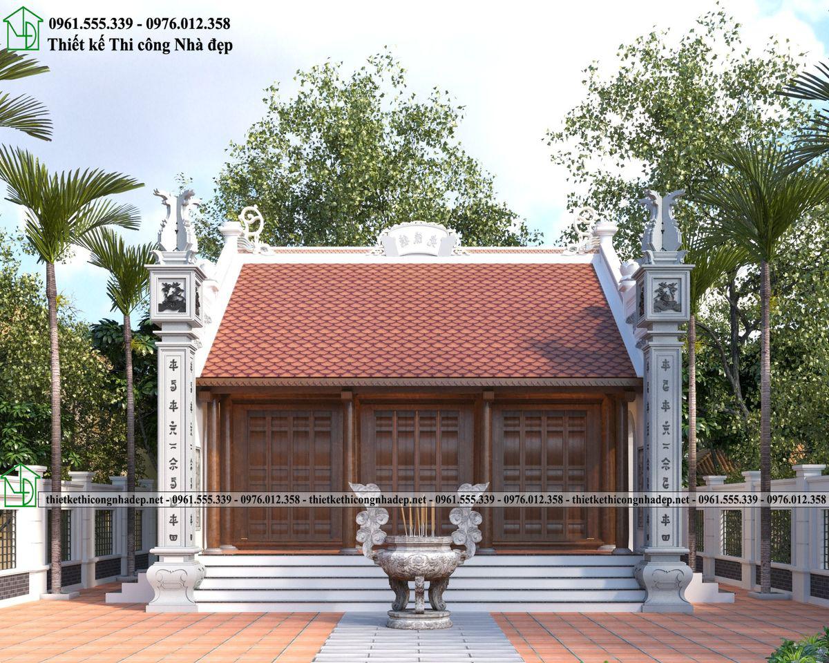 Thiết kế nhà thờ họ 3 gian Khánh Mỹ gia đình anh Hưng - Hải Dương NDNTH40
