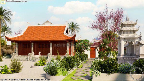 Bản vẽ mẫu thiết kế nhà thờ 9x10m NDNTH55 tại Phú Thọ, Mẫu nhà thờ họ, nhà thờ họ, thiết kế nhà thờ họ